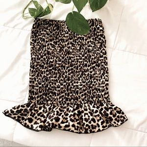 Cheetah Silk Ribbed Skirt